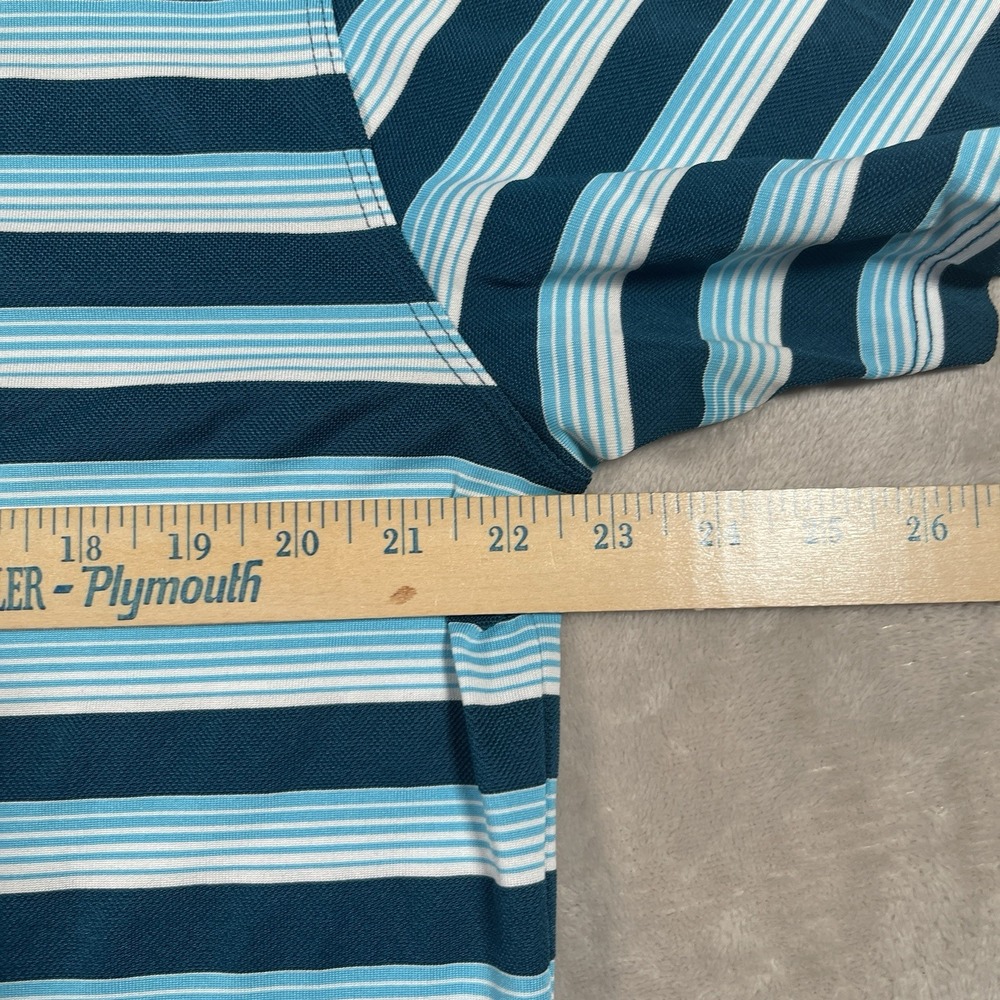 Nike Golf Dri-Fit Tour Performance Polo Mens L Blue Striped Wicking - Picture 7 of 8